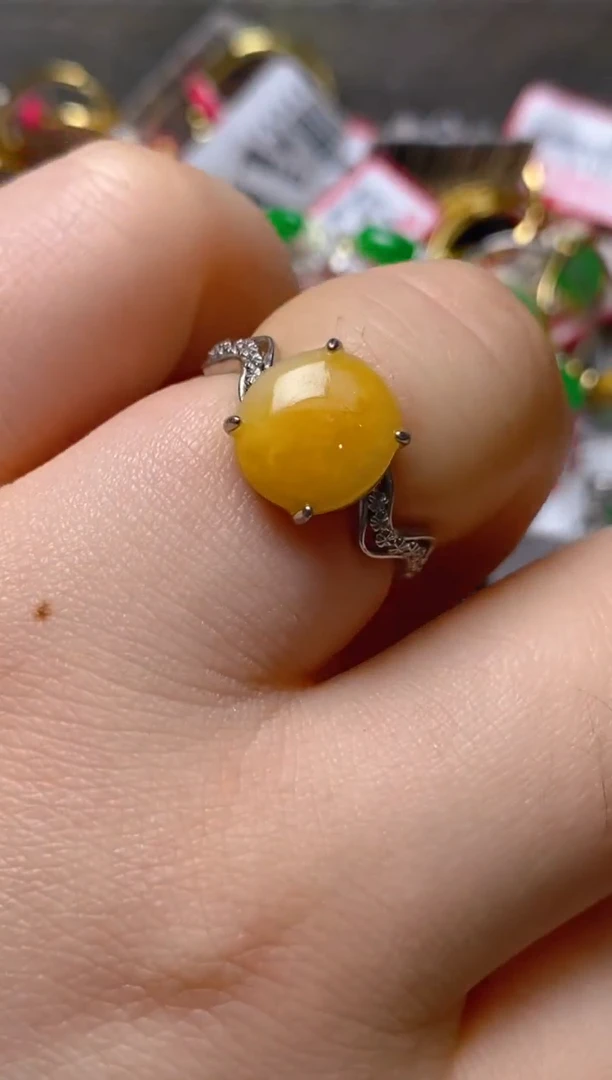 银S925镶嵌戒指翡翠百内无证书