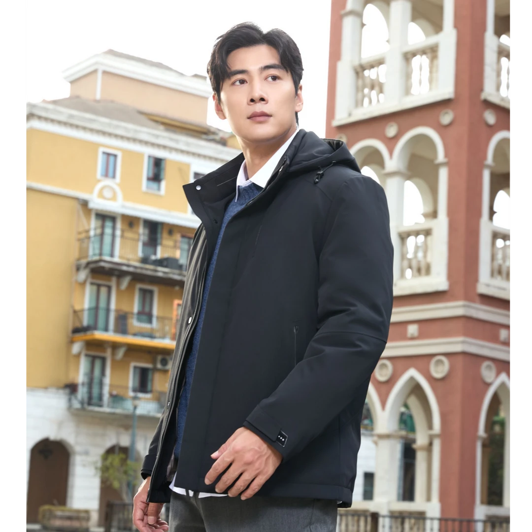 高端羽绒服可脱卸保暖男装冬季新款商务休闲防风外套9768