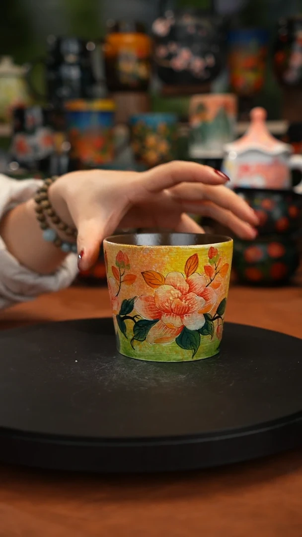 紫砂油画手绘釉下彩
