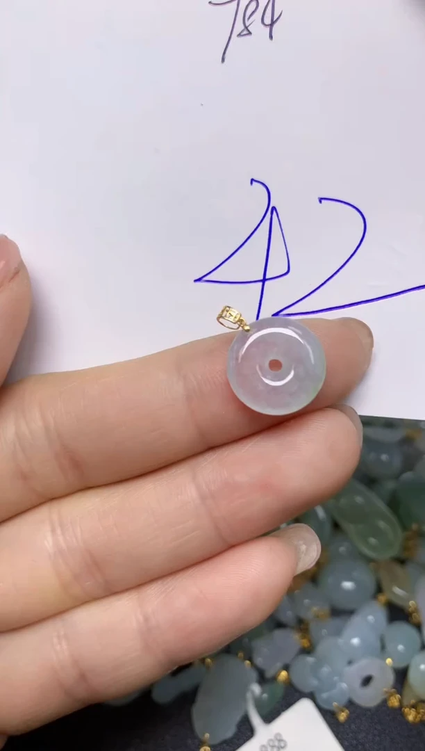 【闪购商品】翡翠挂件18K金镶嵌 天然翡翠A货