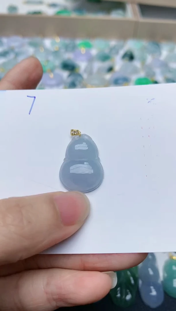 【闪购商品】翡翠颈饰18K金镶嵌天然翡翠A货    7