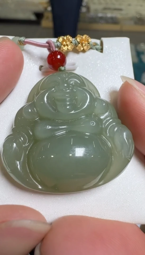【闪购商品】和田玉吊坠未镶嵌佛公配绳