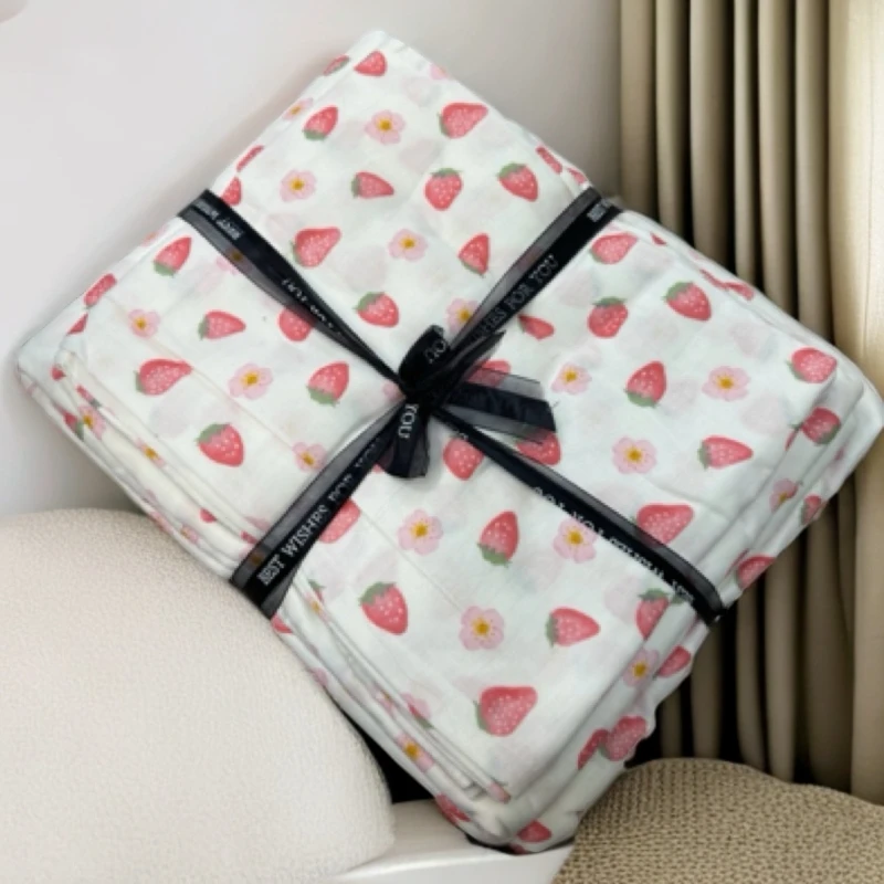 2025新款A类母婴级双层纱碎花四件套亲肤柔软吸湿透气四季通用