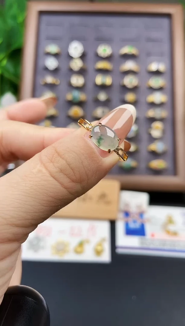 银S925镶嵌戒指翡翠12
