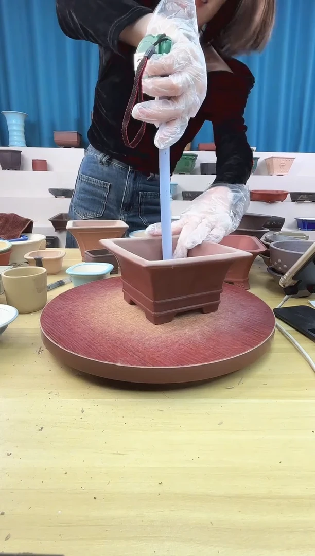 紫砂花盆浅草紫砂花盆微瑕