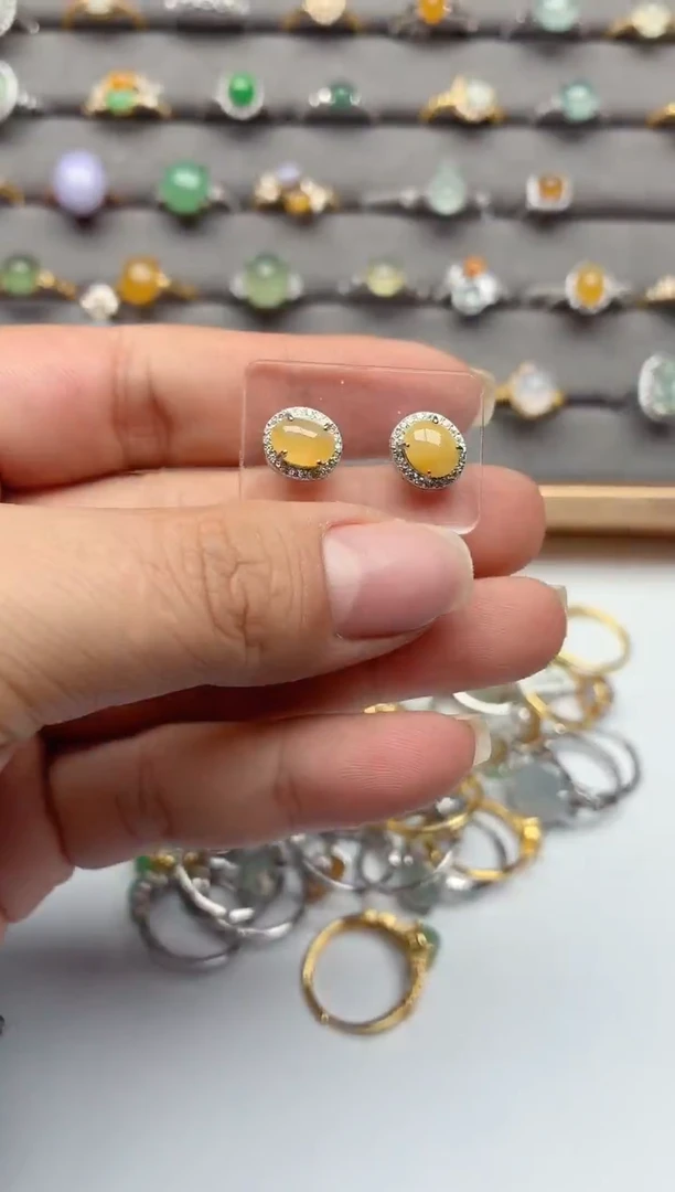 银S925镶嵌戒指翡翠.