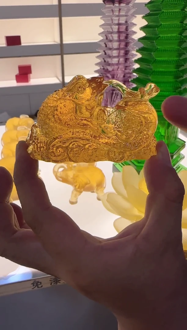 手工艺品琉璃金蟾