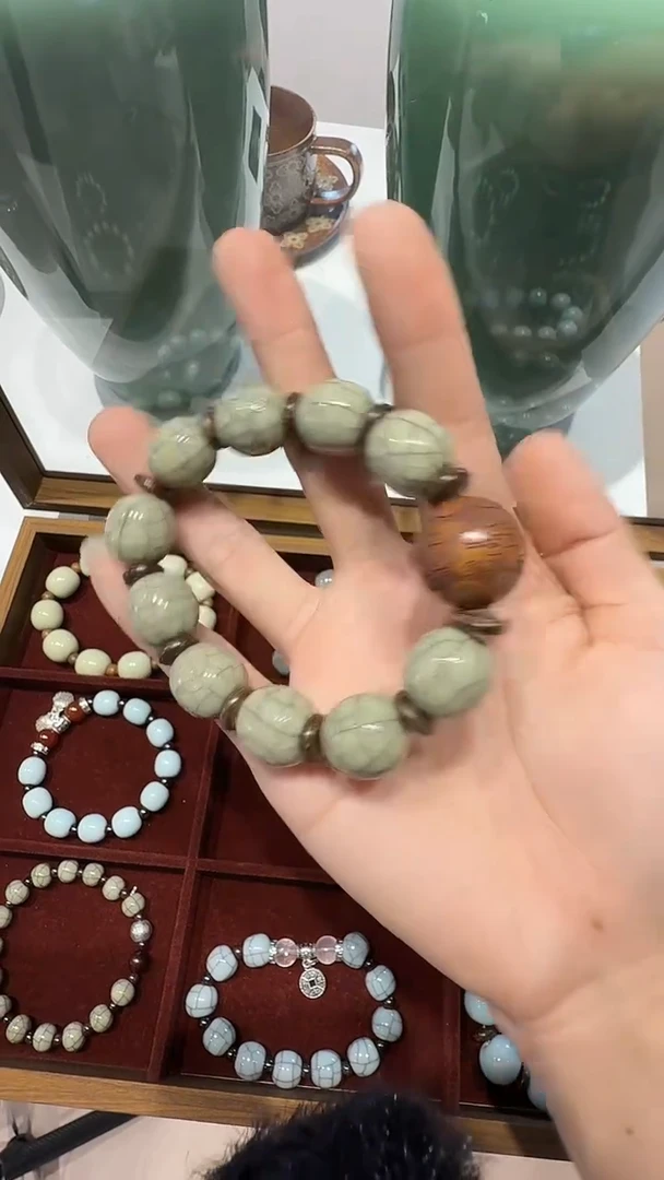 青瓷手工茶器手串