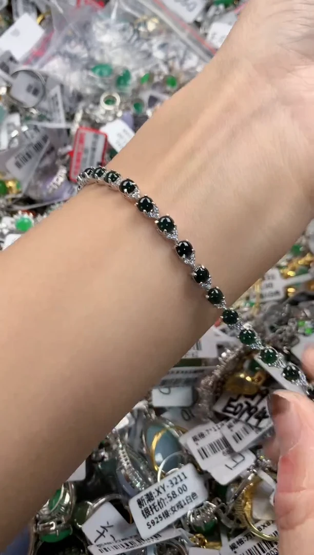 银S925镶嵌戒指翡翠555  3