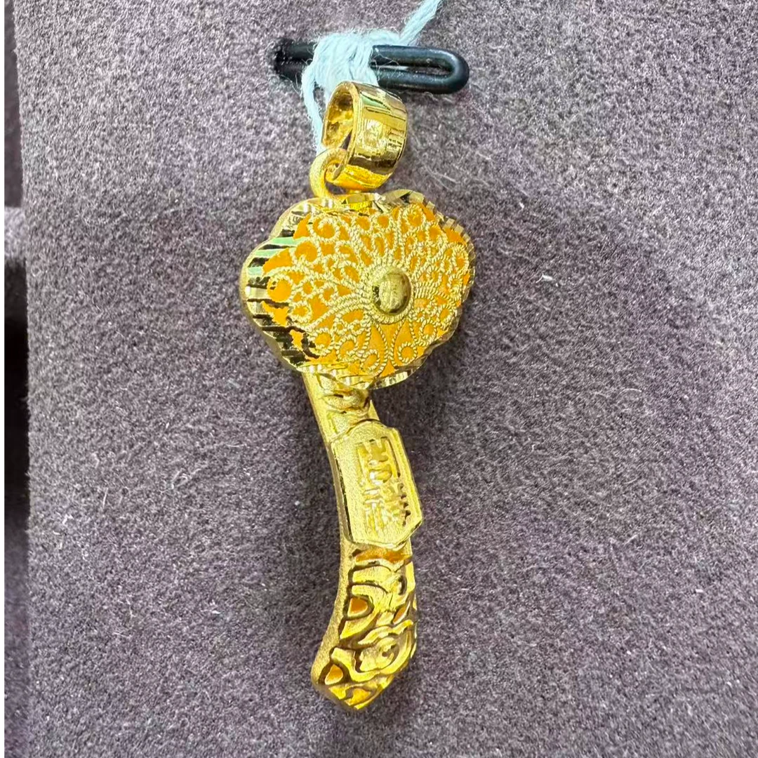 菜百首饰 足金项坠 如意坠