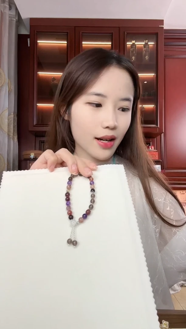 水晶手串未镶嵌紫兔毛精美手串