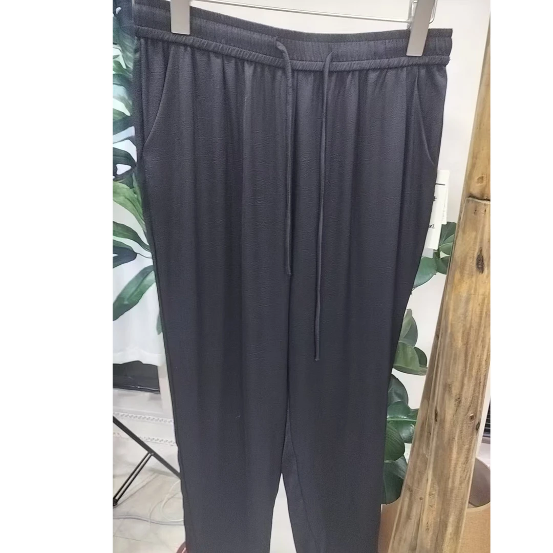 YXK2515（聚水潭）休闲裤舒适黑色女士丝丝裤