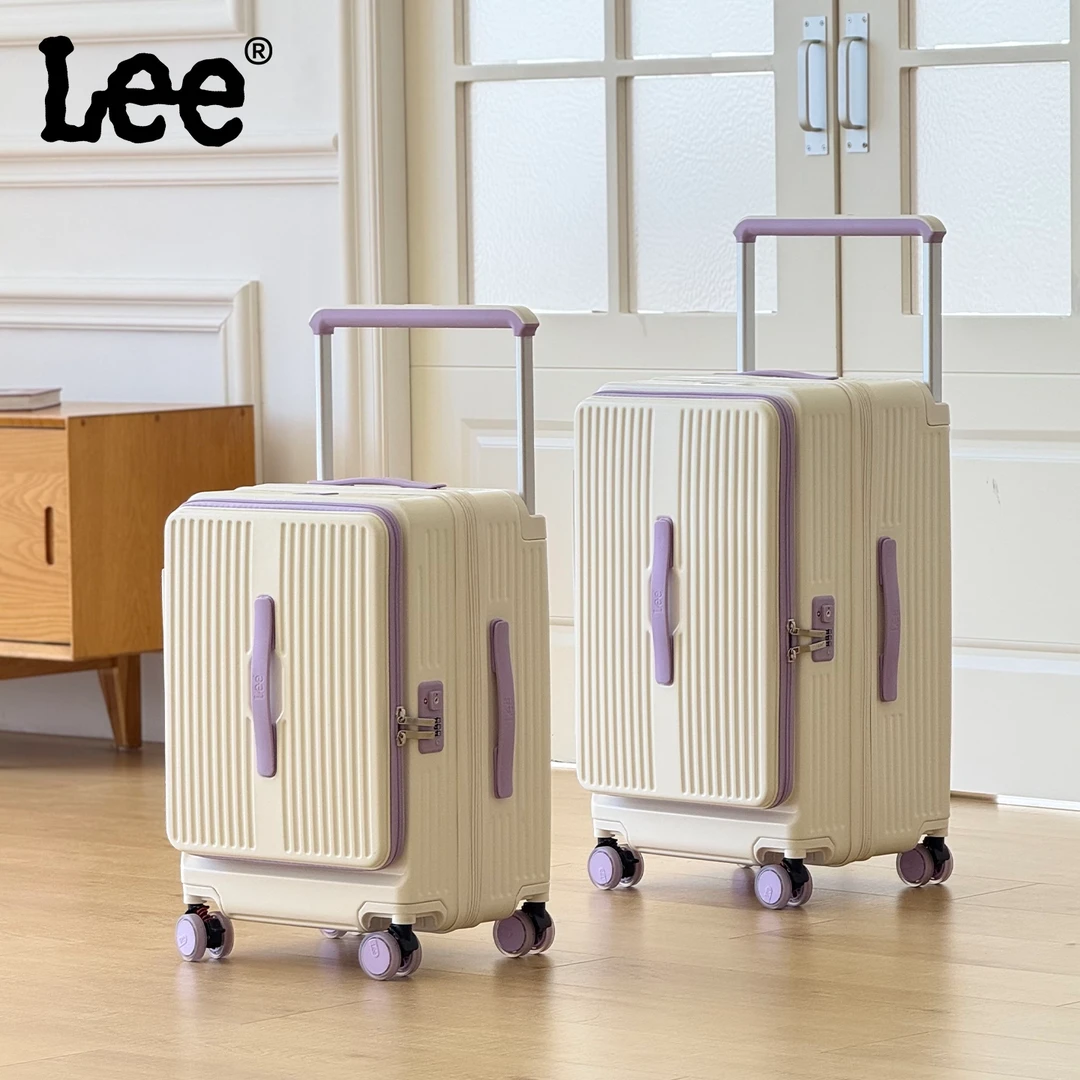 Lee旅行箱大容量19分侧开宽拉杆行李箱万向轮登机箱上大学生男女