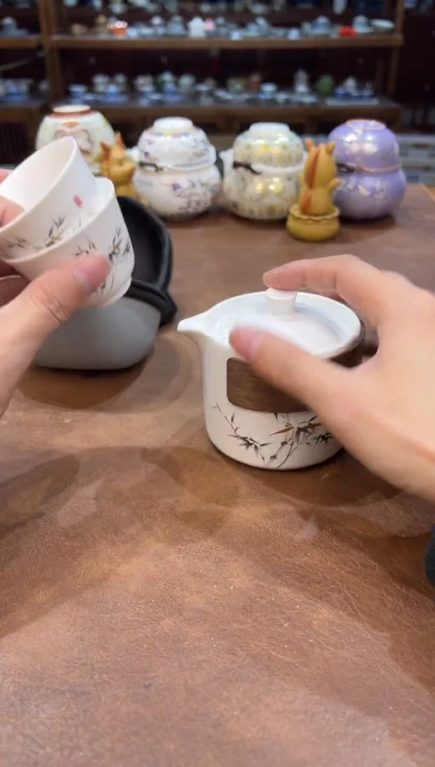 真的很便宜超好看会开片的旅行茶具