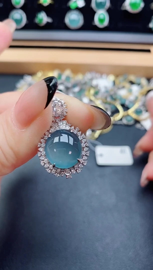 吊坠(赠链)银S925镶嵌翡翠508