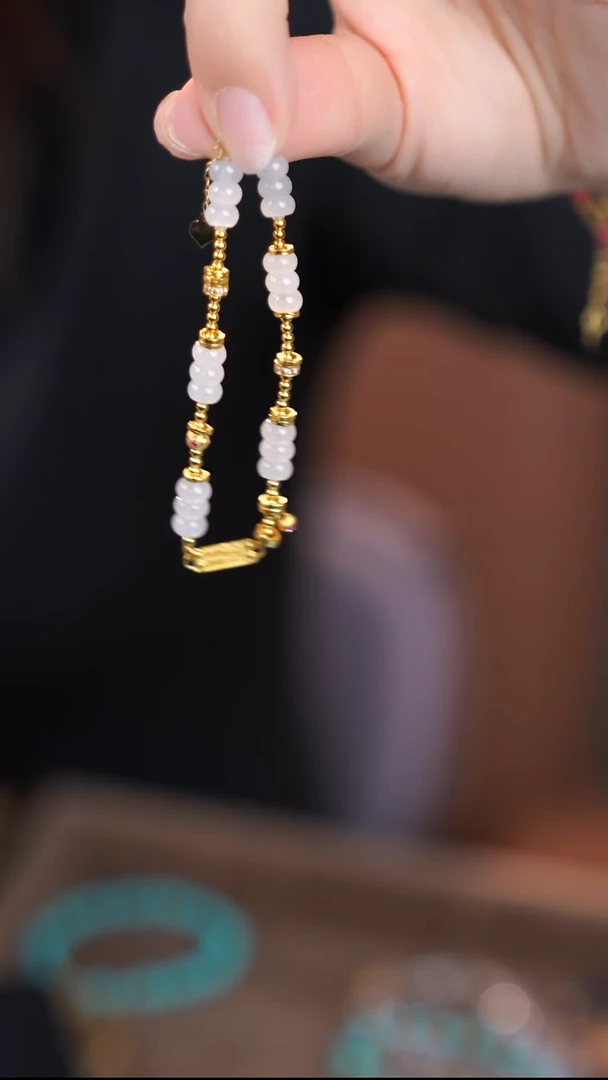 18K金镶嵌手链翡翠@