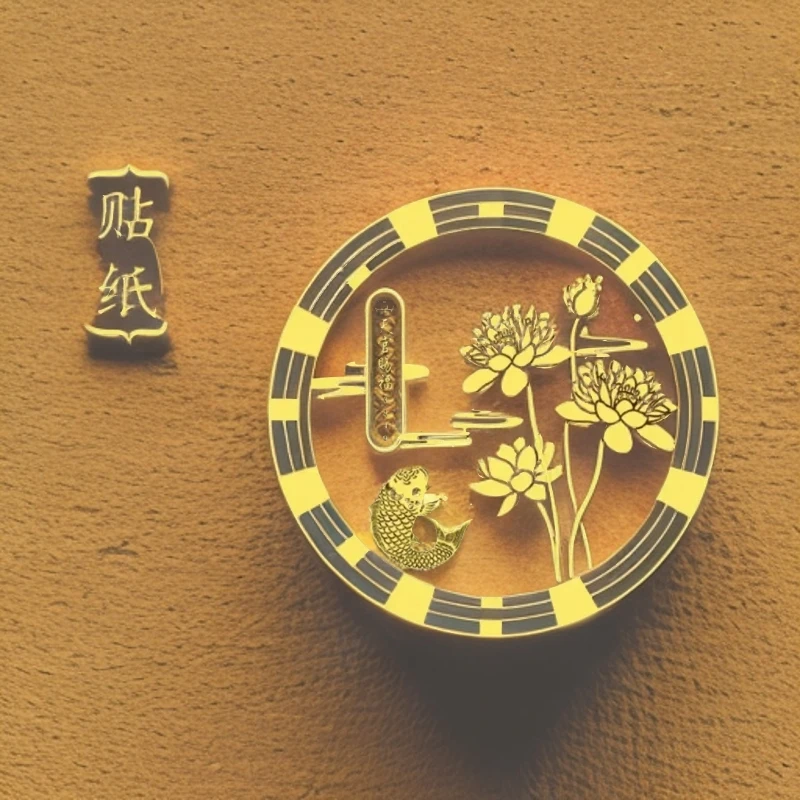 荷花净秽图卫生间好运连连锦鲤莲花贴纸鞋柜厕所西北鲤鱼墙贴