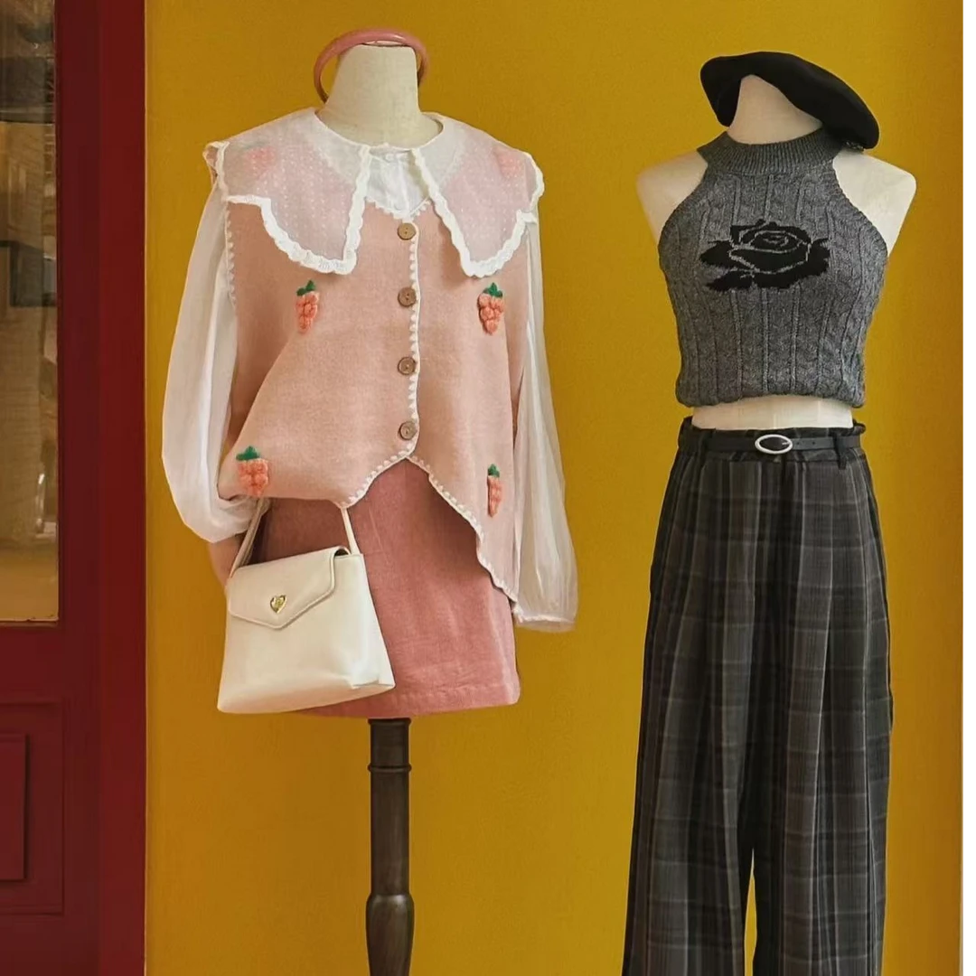 H【1001-1100】非图片款小香风长袖针织时尚复古宽松韩版秋春秋百搭