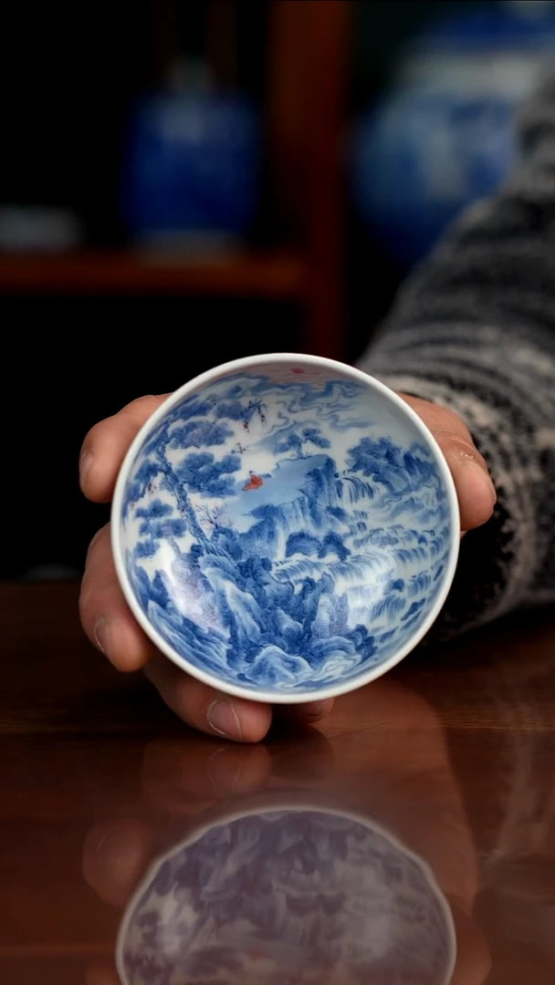 景琳藏北派山水晨起抚琴