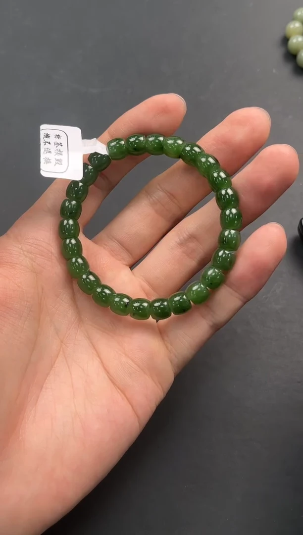 未镶嵌手串和田玉和田碧玉直切手串卡8微色差