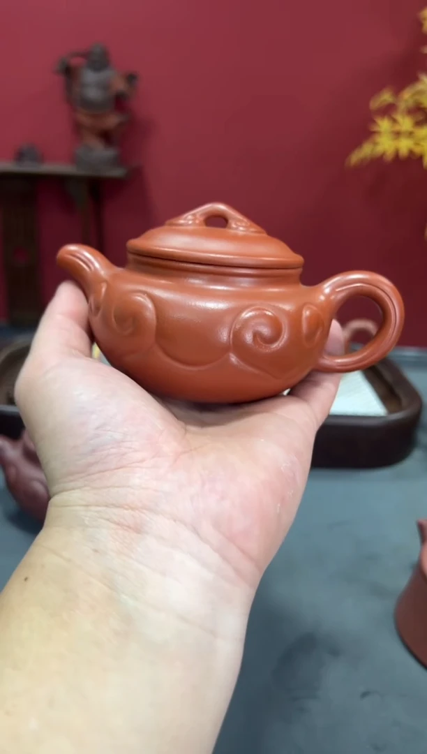 茶壶紫砂黄龙山朱泥如意仿古