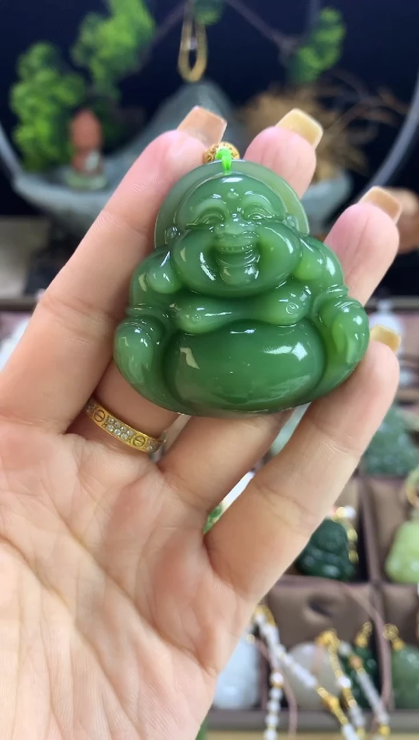 和田玉未镶嵌颈饰精选吊坠 45mm佛公天然和田玉碧玉