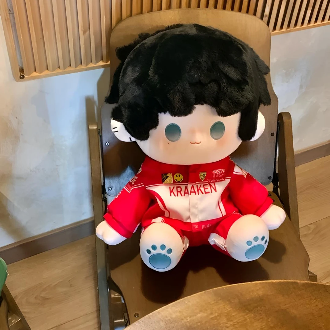 现货 萧逸光与夜之恋40cm萧逸棉花娃娃,机车服娃衣