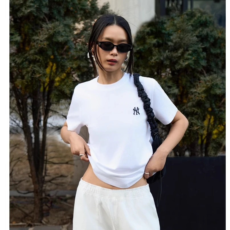 MLB2025年琥珀流光短袖T恤男装女装夏季透气时尚圆领半袖3ATSB015