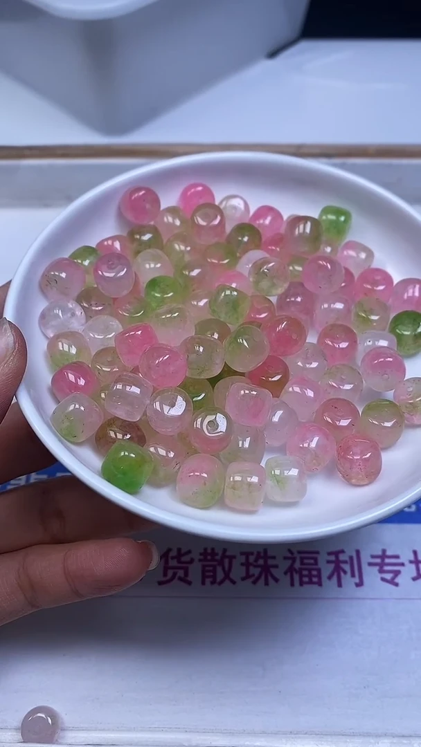 未镶嵌散珠石英质玉E761 桃 花 玉老型9*10mm10个8.8元