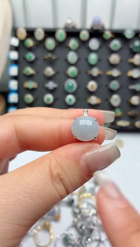 银S925镶嵌戒指翡翠.