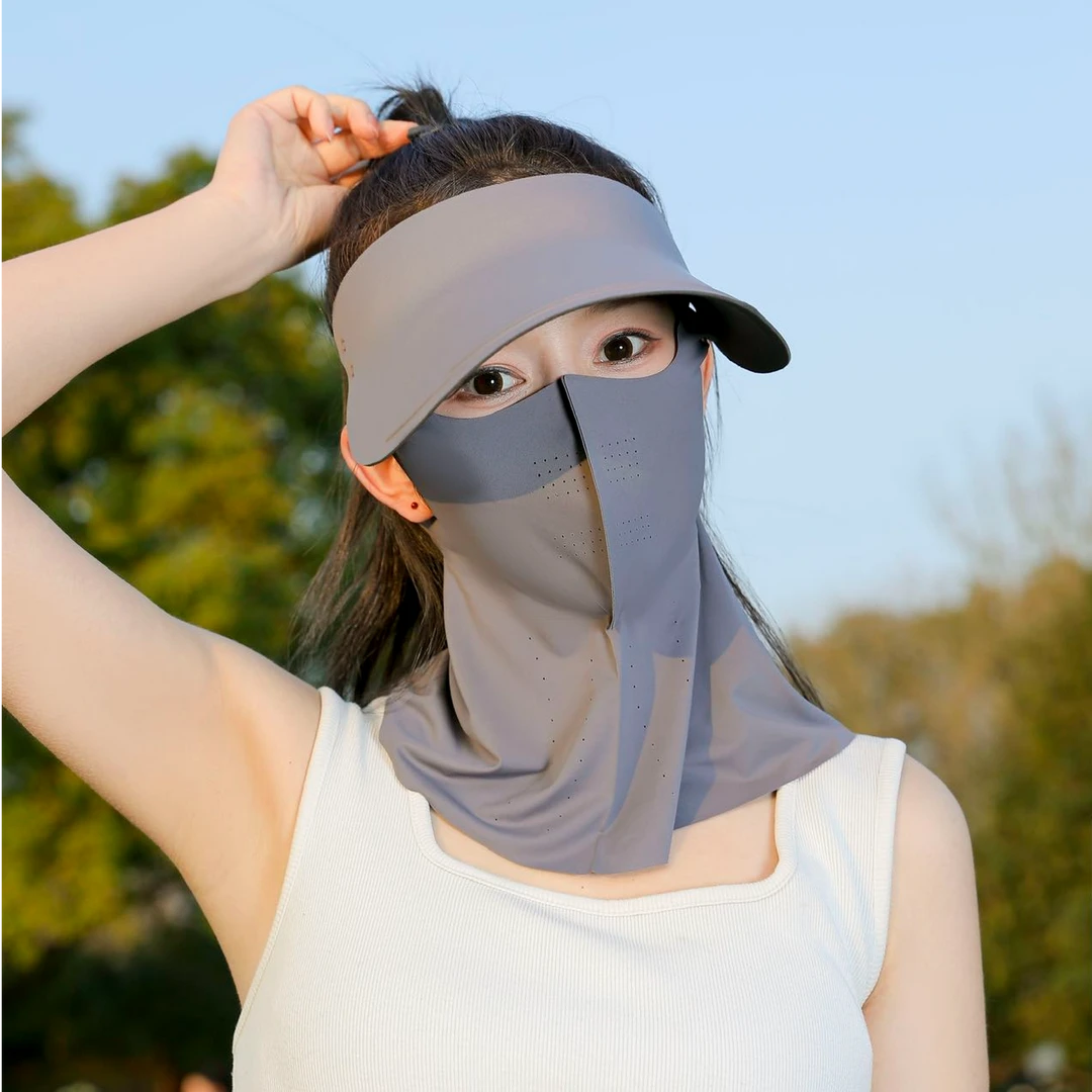 蕉宠【防晒三件套】夏天户外面部防晒口罩帽护颈面罩防晒帽防紫外线