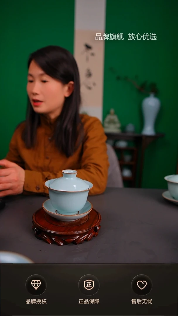 【闪购商品】一级天青新品元宝盖碗