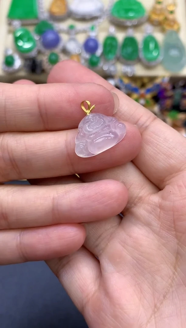 颈饰18K金镶嵌翡翠39-中国好珍宝