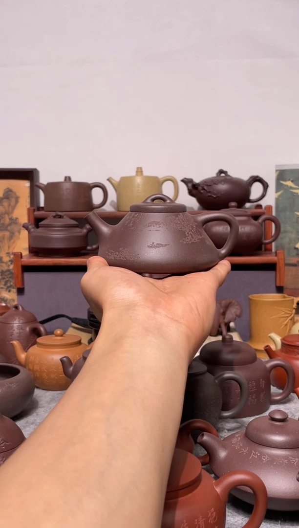 茶壶紫砂台西底槽青手工泥子冶石瓢