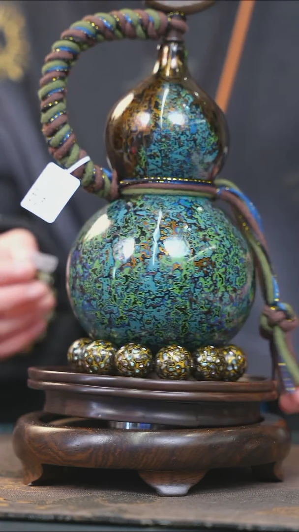 【闪购商品】YE166漆艺酒葫芦不包手串及旋转底座