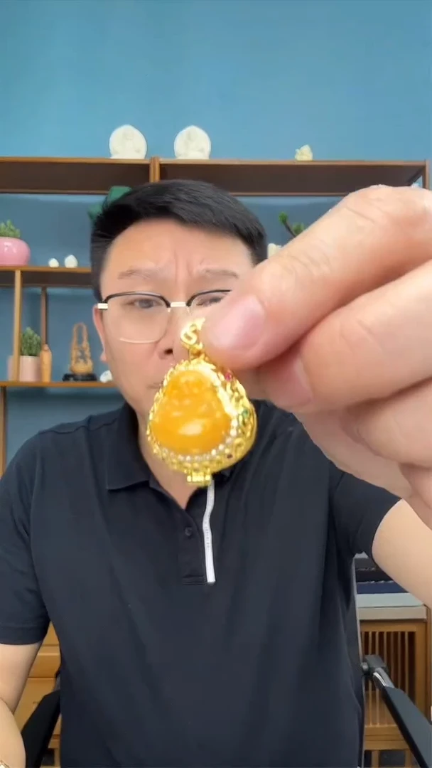 银S925镶嵌吊坠(赠链)琥珀微瑕介意勿拍75