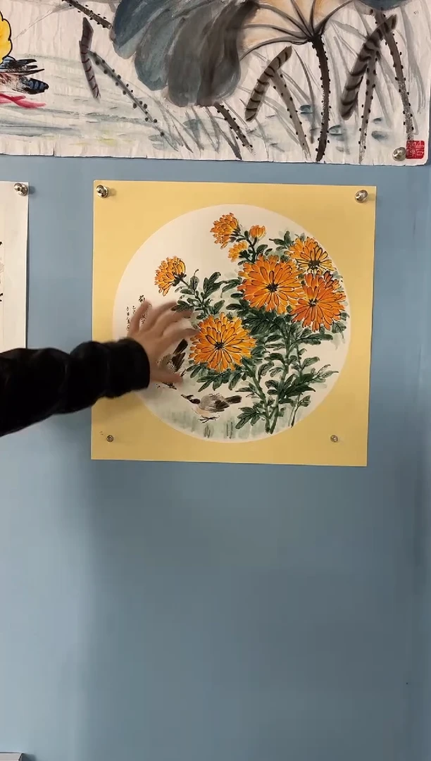国画许宜锦花鸟菊花