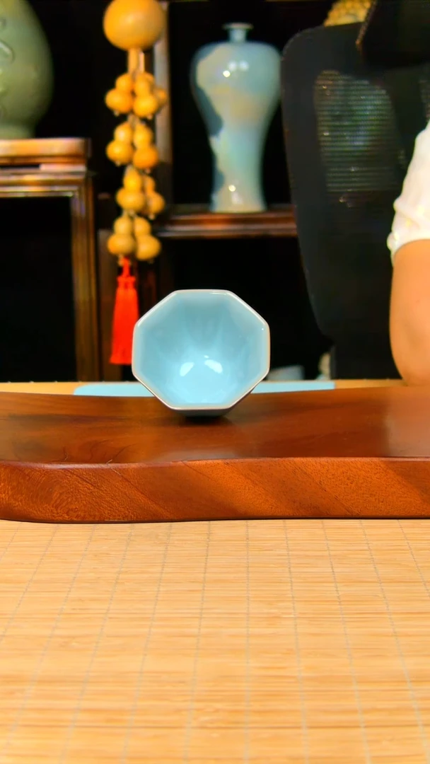 汝瓷八方杯原矿天青一级品