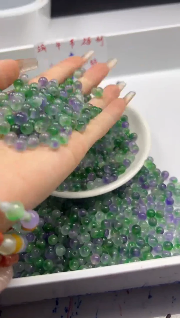 玛瑙/玉髓颈饰未镶嵌w462冰深紫葡萄6mm*50颗