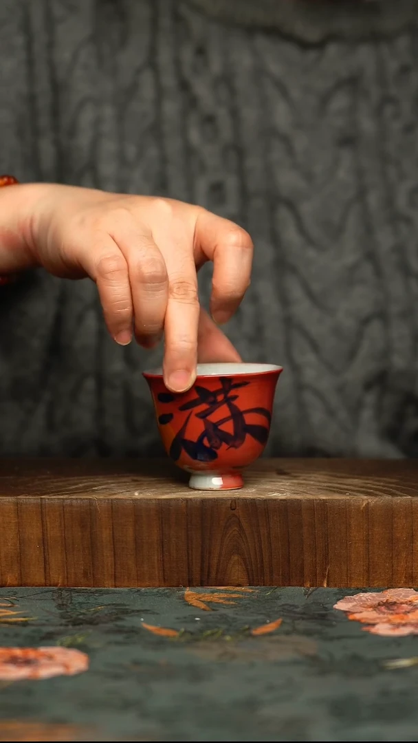 杯釉下彩手工手绘同款陶器