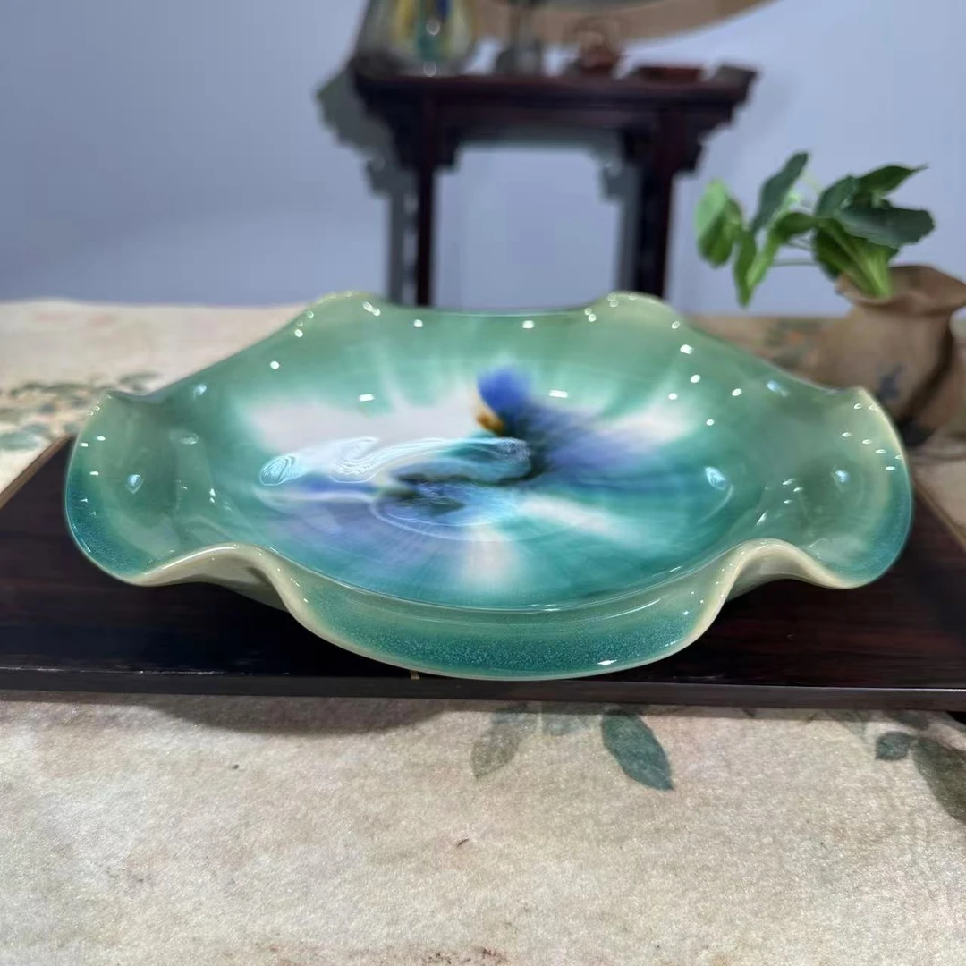 JSZT双非遗系列全手工三彩精品窑变大赏盘