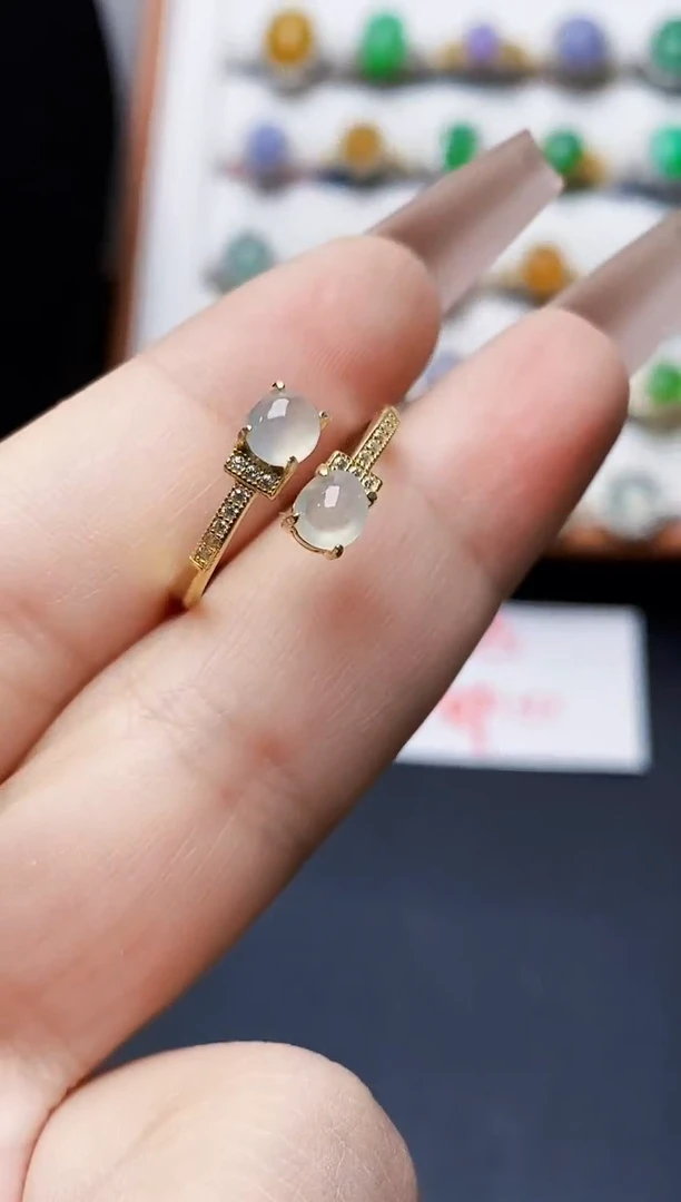 银S925镶嵌戒指翡翠0263