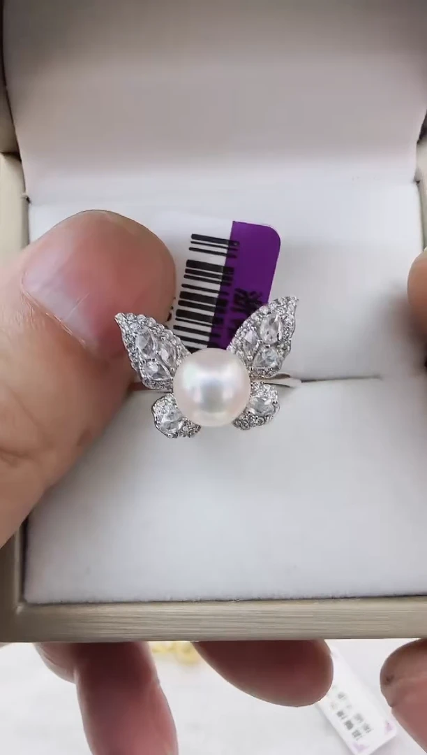 【闪购商品】海水珍珠戒指银S925镶嵌海水珍珠戒指