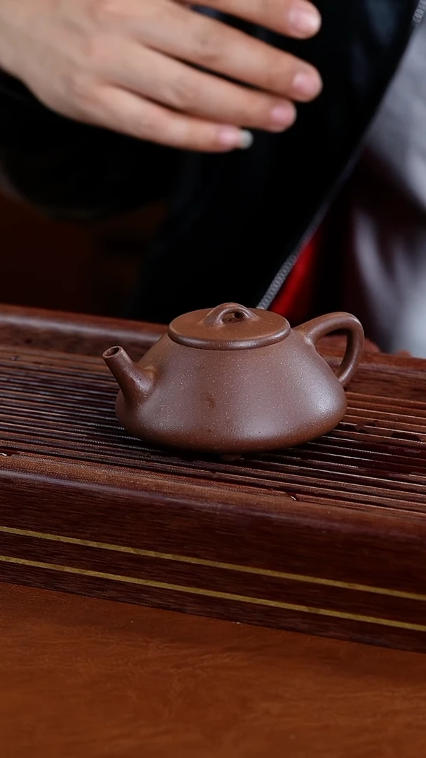 茶杯紫砂轩轩公堂彭年石瓢紫泥壶150cc