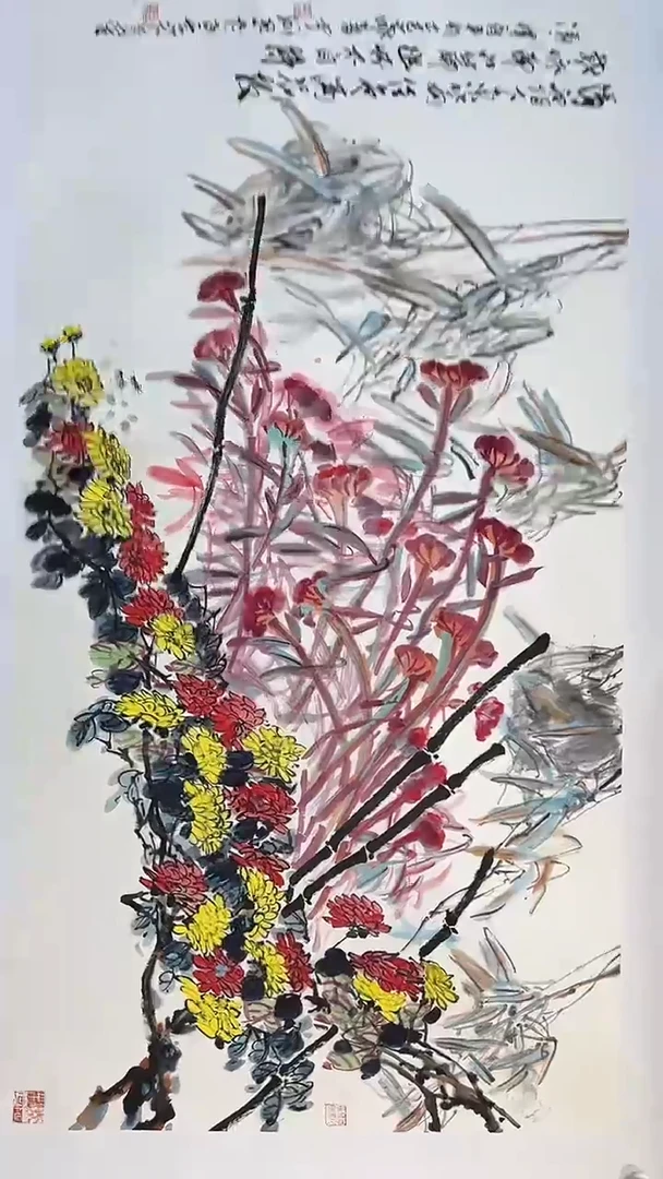 国画李纲-16平尺-花鸟国画-金