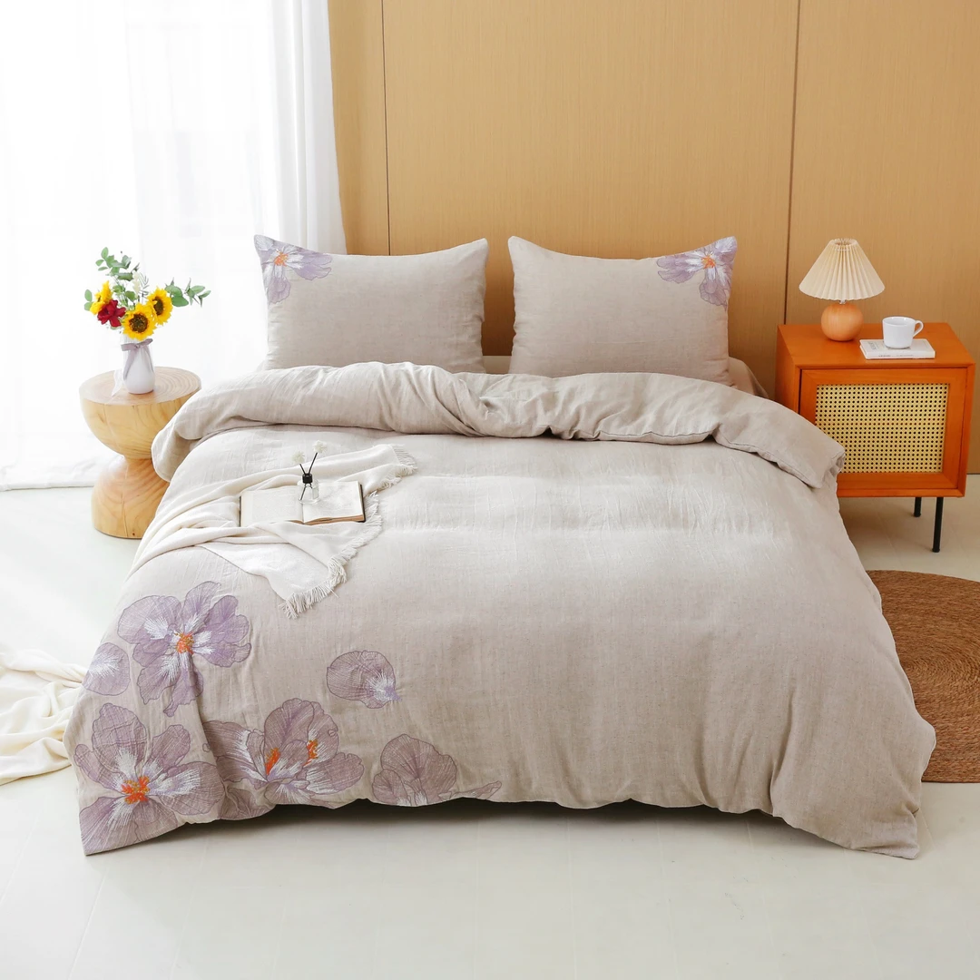 汉麻四季通用弄花影四件套