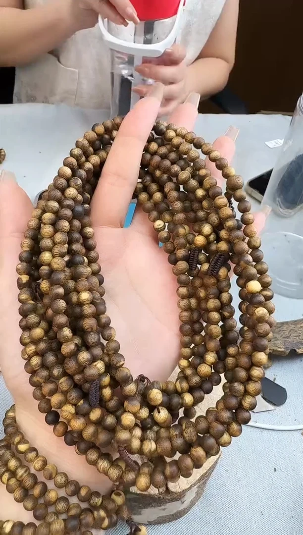 沉香手串0612白棋圆珠多圈多样性发一