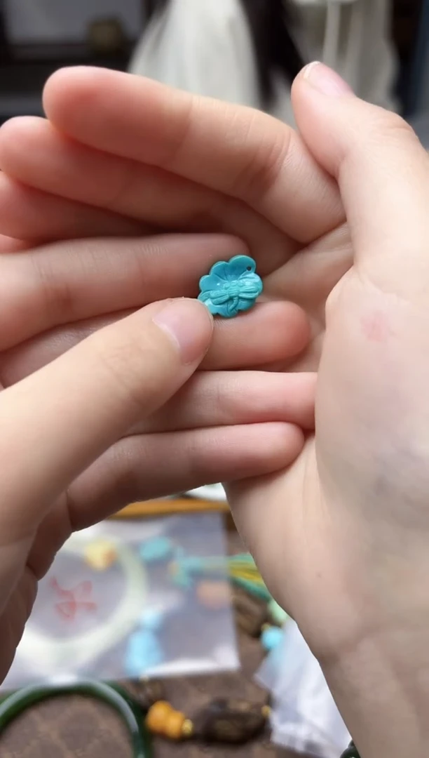 未镶嵌绿松石挂件松石荷叶蜻蜓GW