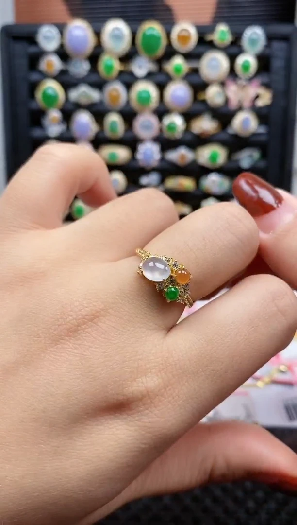 银S925镶嵌戒指翡翠252