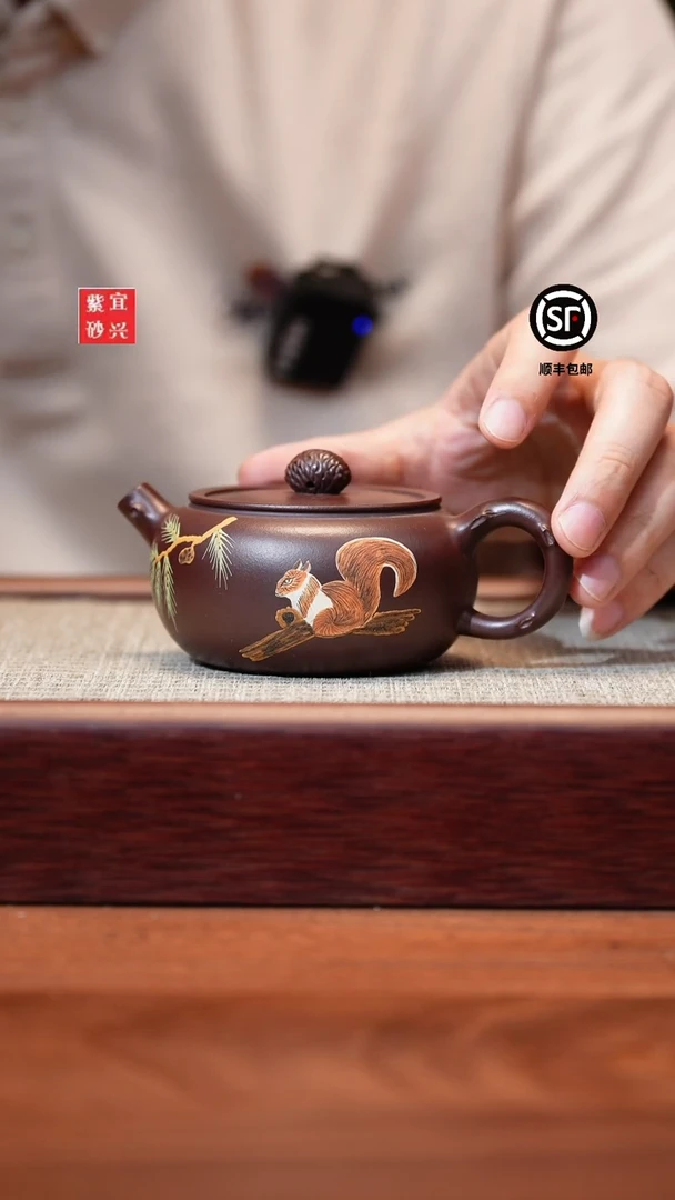 茶壶紫砂紫砂壶紫砂壶@@松鼠汉瓦